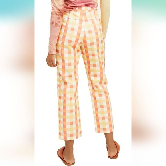 NWT Free People Women’s She's All That Plaid Crop High Waist Pants in Multi Comb - Picture 15 of 16